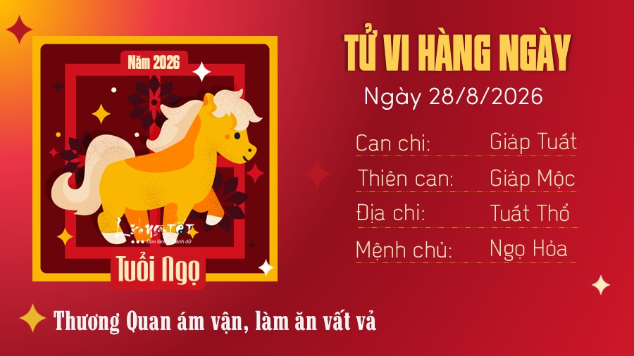 Tu vi hang ngay 28/8/2026 cua Ngo