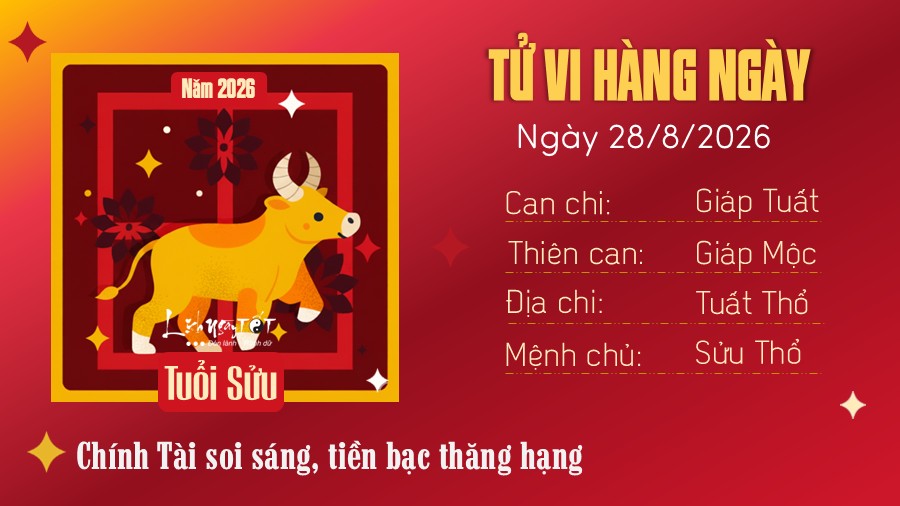 Tu vi hang ngay 28/8/2026 cua Suu