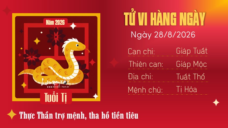 Tu vi hang ngay 28/8/2026 cua Ti