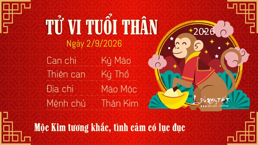 Tu vi hang ngay 2/9/2026 cua Than