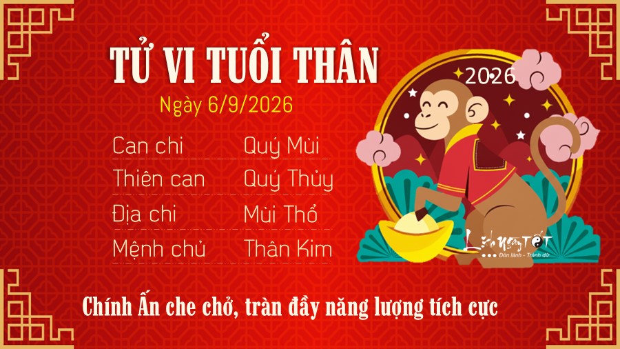 Tu vi hang ngay 6/9/2026 cua 12 con giap - Than