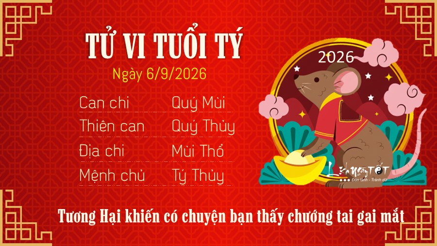 Tu vi hang ngay 6/9/2026 cua 12 con giap - Ty
