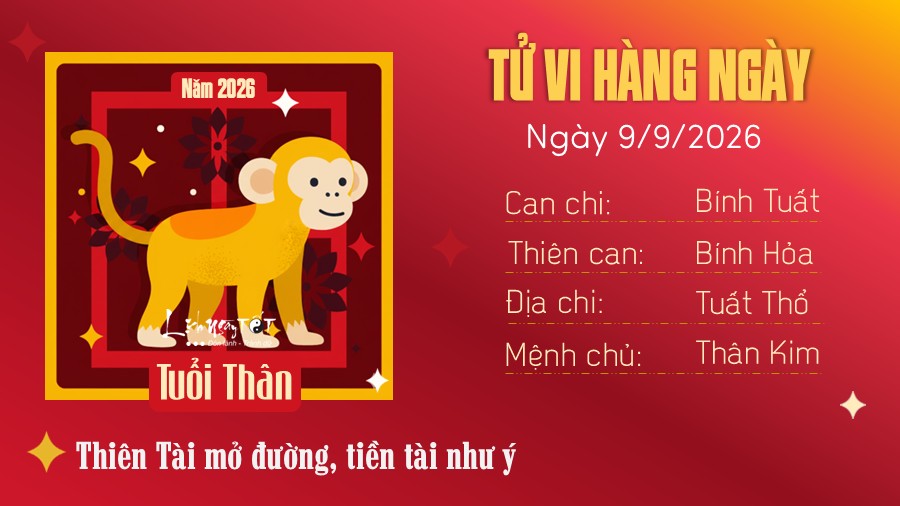 Tu vi hang ngay 9/9/2026 cua Than