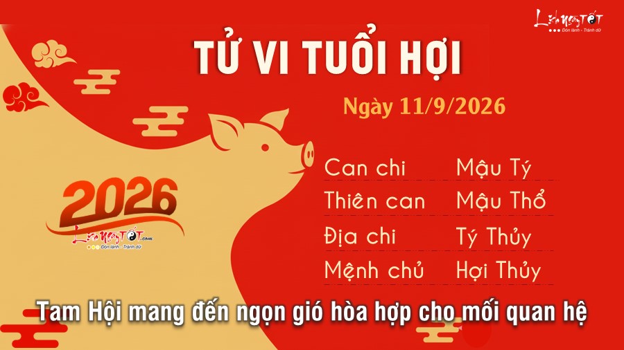 Tử vi hàng ngày 11/9/2026 của 12 con giáp - Hợi Tu vi hang ngay 11/9/2026 cua 12 con giap - Hoi