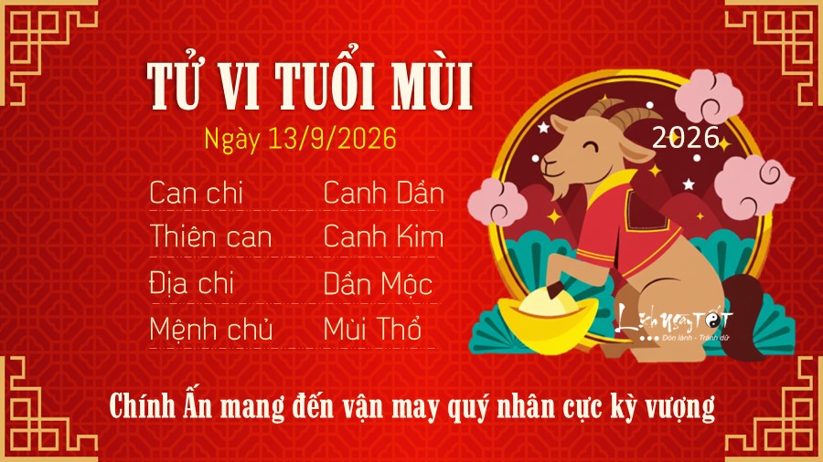 Tu vi hang ngay 13/9/2026 cua 12 con giap - Mui