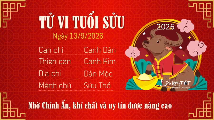 Tu vi hang ngay 13/9/2026 cua 12 con giap - Suu