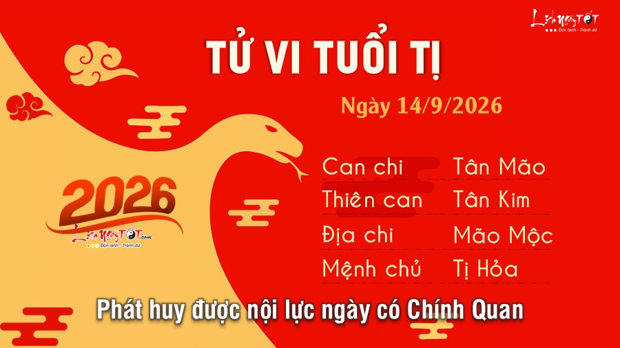 Tử vi hàng ngày 14/9/2026 của 12 con giáp - Tị Tu vi hang ngay 14/9/2026 cua 12 con giap - Ti