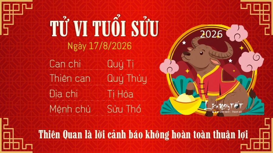 Tu vi hang ngay 17/8/2026 cua 12 con giap - Suu