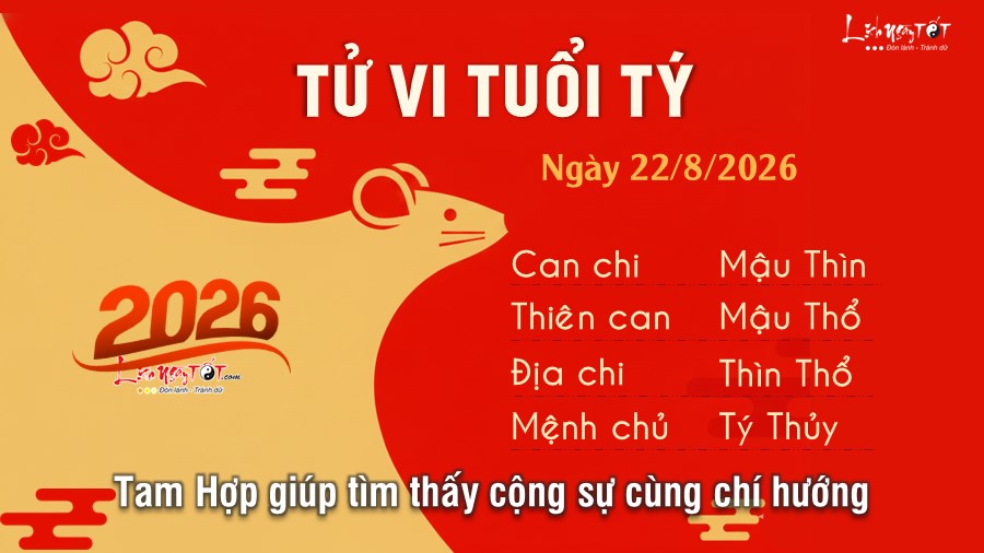 Tu vi hang ngay 22/8/2026 cua 12 con giap - Ty