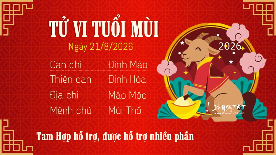 Tu vi hang ngay 21/8/2026 cua Mui