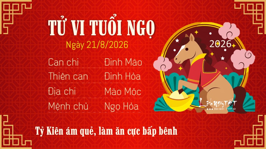 Tu vi hang ngay 21/8/2026 cua Ngo