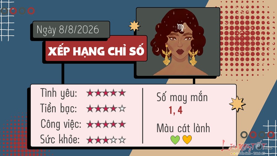 6 Tu vi hang ngay 8-8-2026 - Xu Nu