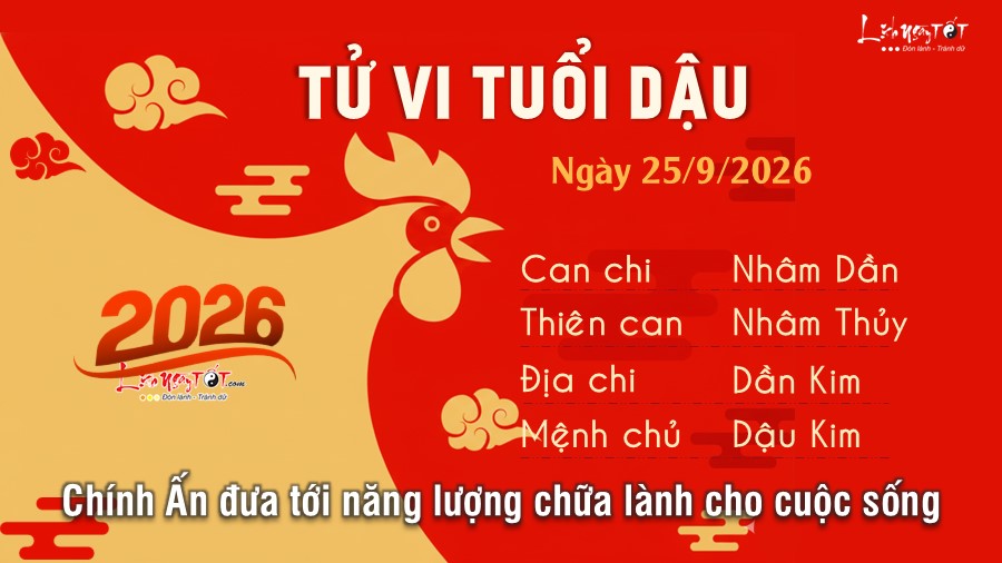 Tử vi hàng ngày 25/9/2026 của 12 con giáp - Dậu Tu vi hang ngay 25/9/2026 cua 12 con giap - Dau