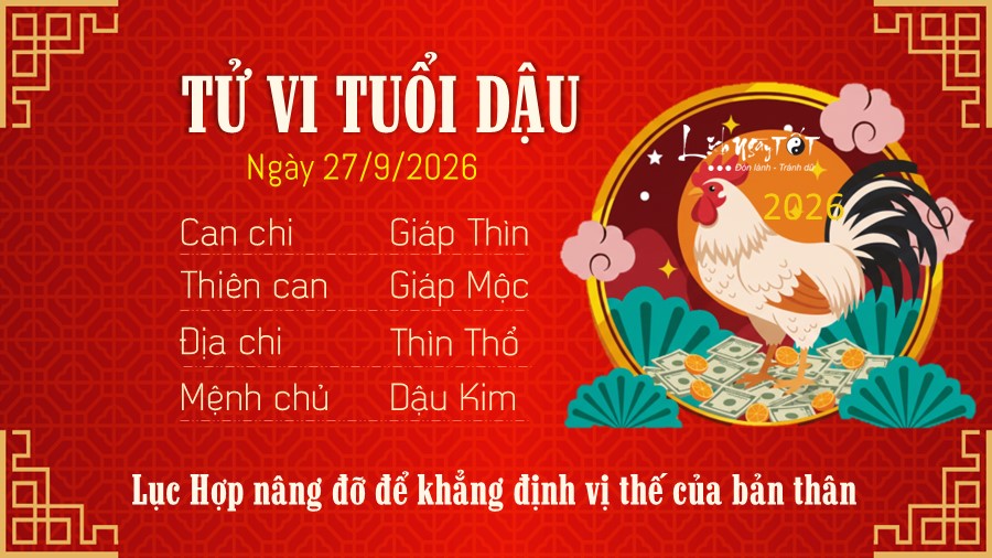 Tu vi hang ngay 27/9/2026 cua 12 con giap - Dau