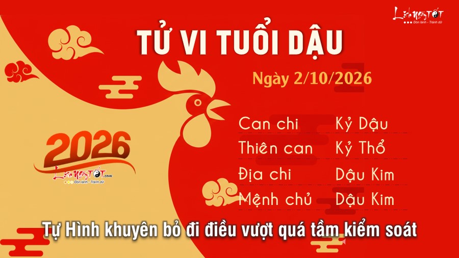 Tu vi hang ngay 2/10/2026 cua 12 con giap - Dau