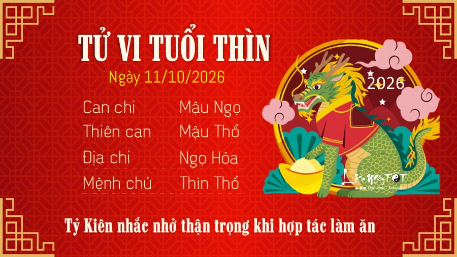 Tu vi hang ngay 11/10/2026 cua 12 con giap - Thin