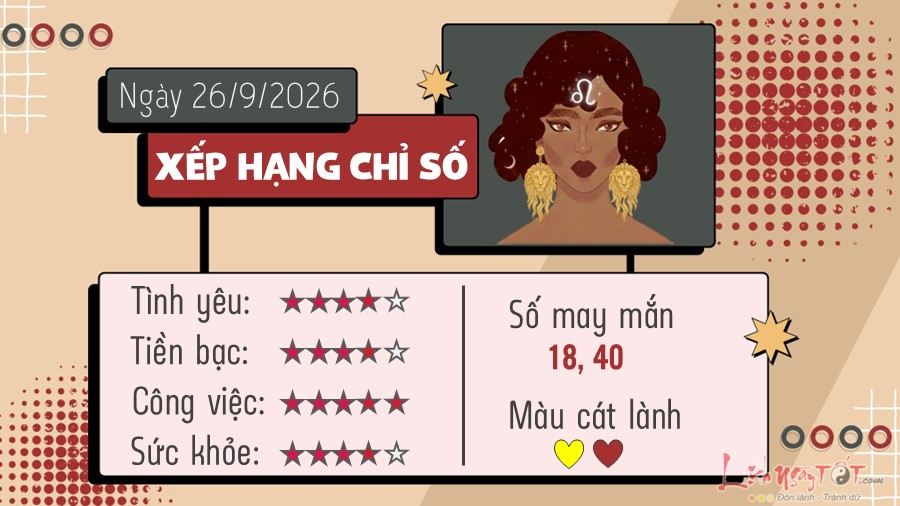 tu vi hang ngay 26 9 2026 cua 12 cung hoang dao - Su Tu