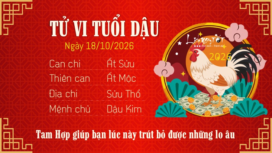 Tu vi hang ngay 18/10/2026 cua 12 con giap - Dau