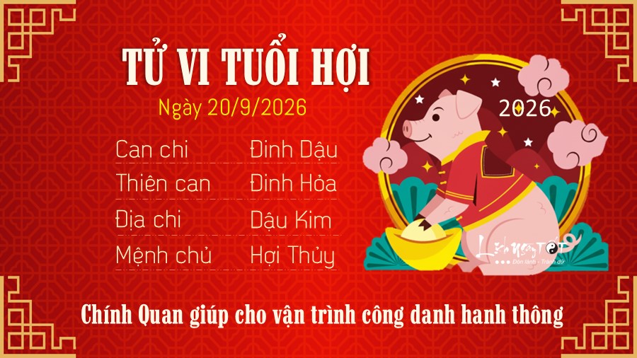 Tu vi hang ngay 20/9/2026 cua 12 con giap - Hoi