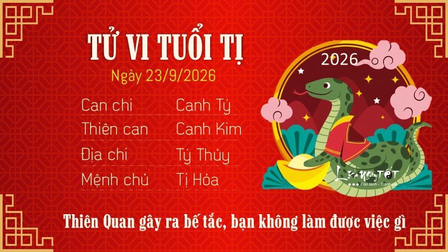 Tử vi hàng ngày 23/9/2026 của 12 con giáp - Tị Tu vi hang ngay 23/9/2026 cua 12 con giap - Ti