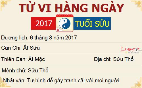 tuoi Suu - Tu vi 12 con giap - Tu vi ngay 06082017