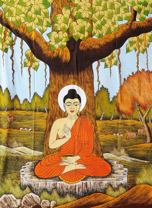 Hình ảnh Đức Phật ngồi dưới gốc cây Bồ đề