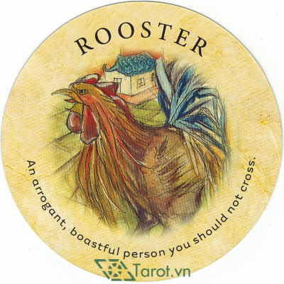 136. Rooster - Tea Leaf Fortune Cards